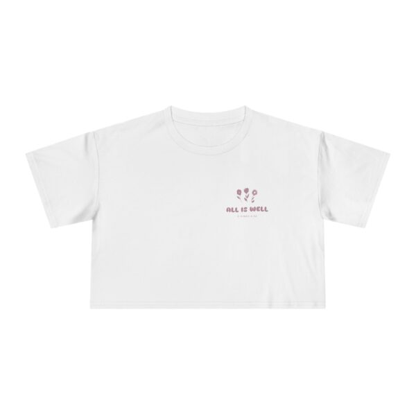 'All Is Well' Floral Crop Tee - Image 2