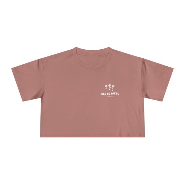 'All Is Well' Floral Crop Tee - Image 4