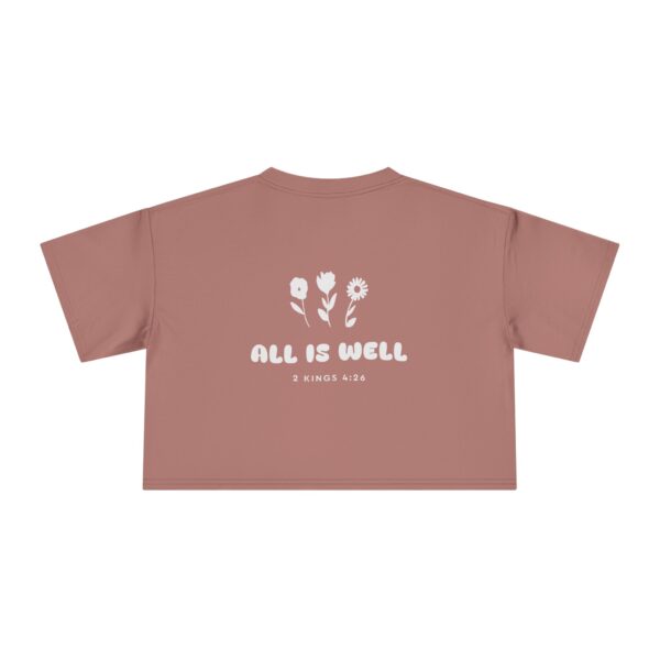 'All Is Well' Floral Crop Tee - Image 5