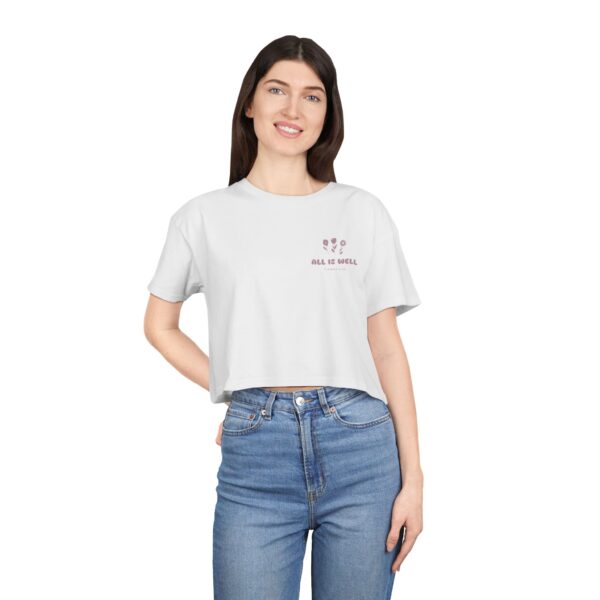 'All Is Well' Floral Crop Tee - Image 3